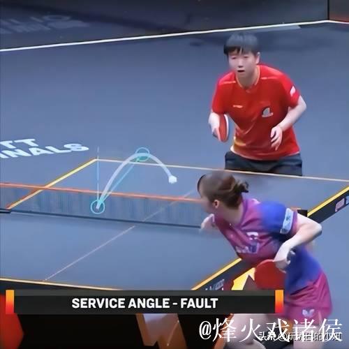 离谱!孙颖莎鹰眼挑战对手发球弧线超40度,长崎美柚自己都笑了 离谱!孙颖莎鹰眼挑战对手发球弧线超40度,长崎美柚自己都笑了